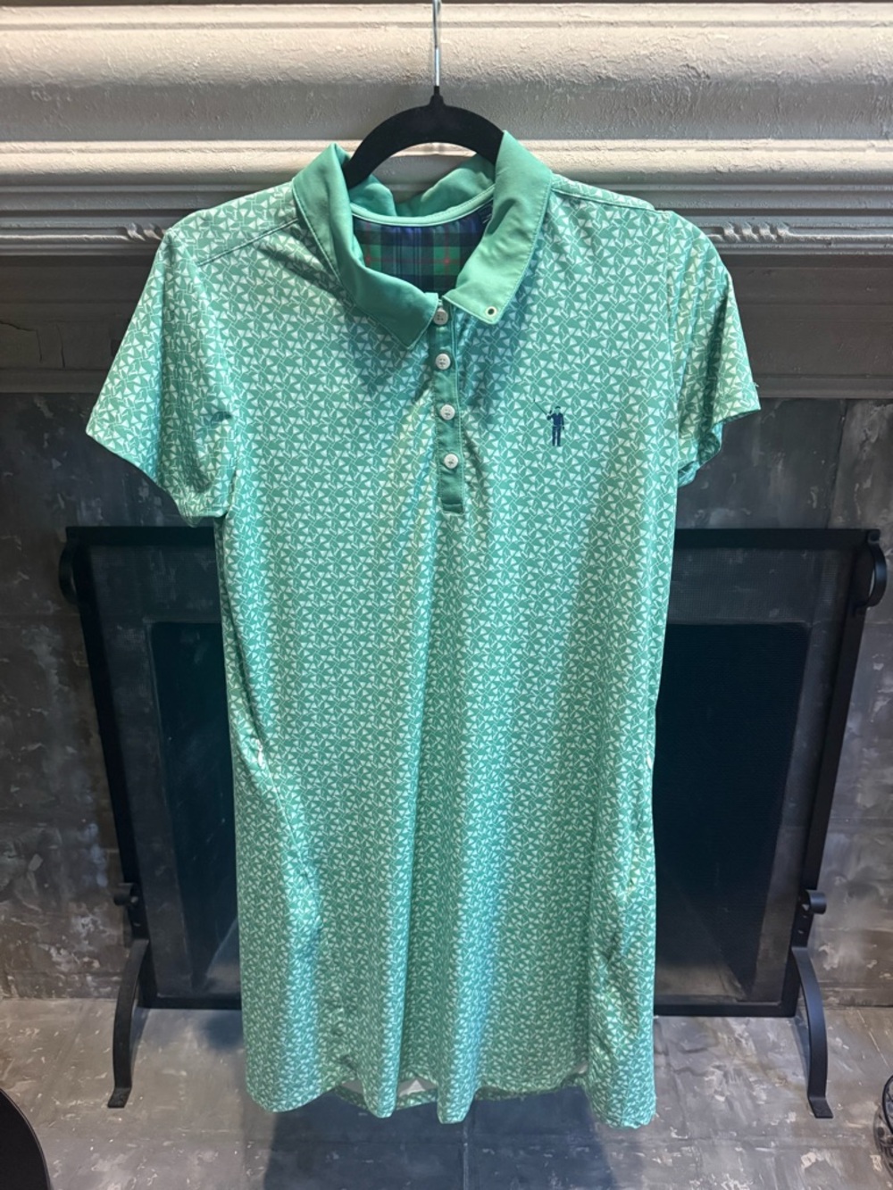 William Murray Golf Martini Green Printed Polo Dress